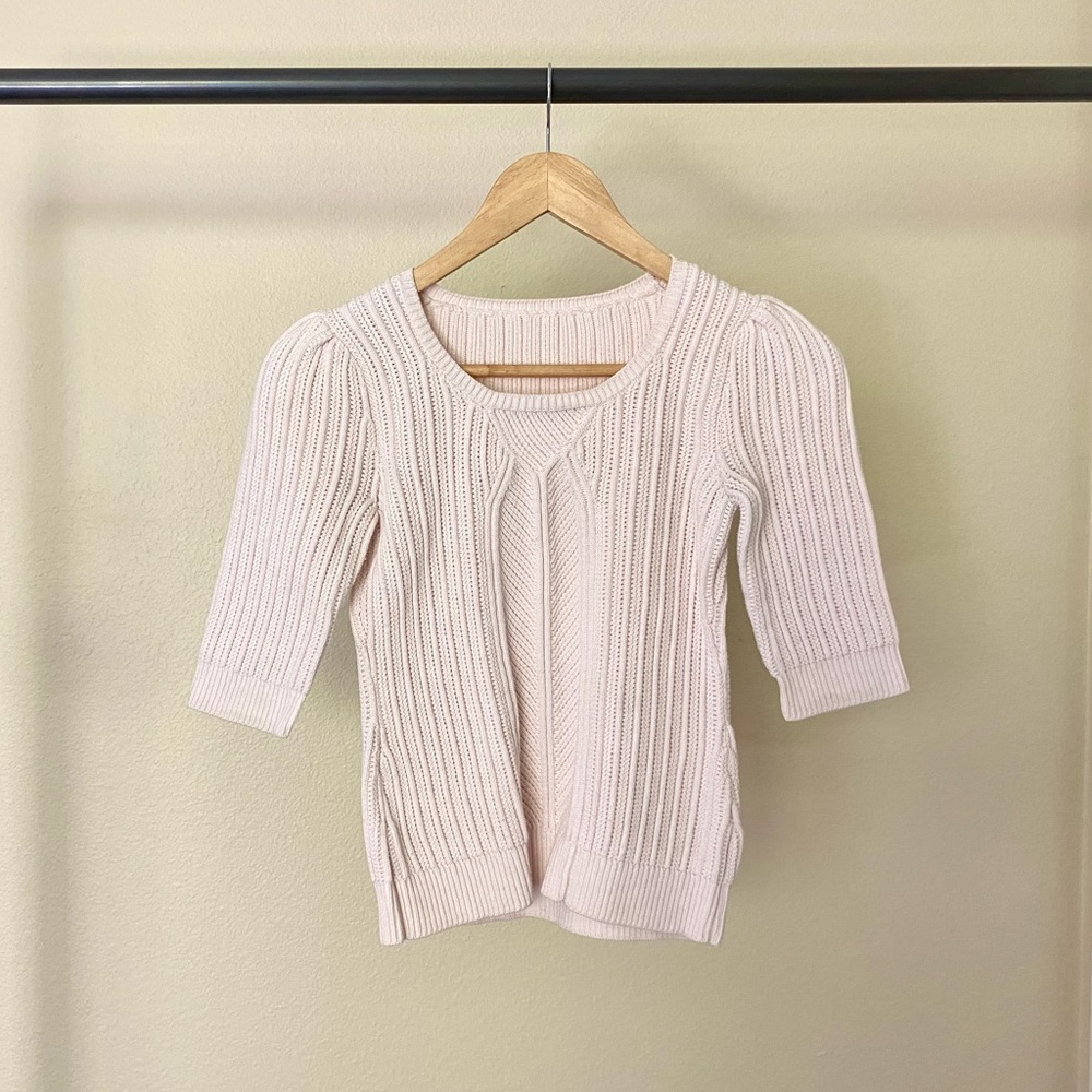Luxurious pale pink knit top, Size 2